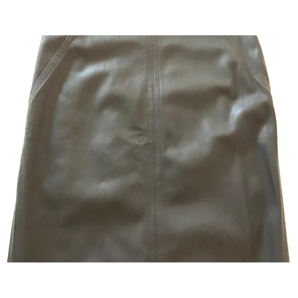 NWT Ann Taylor Faux Leather Pencil Skirt Size 4 Gray High Waist Capsule Wardrobe - Picture 5 of 15